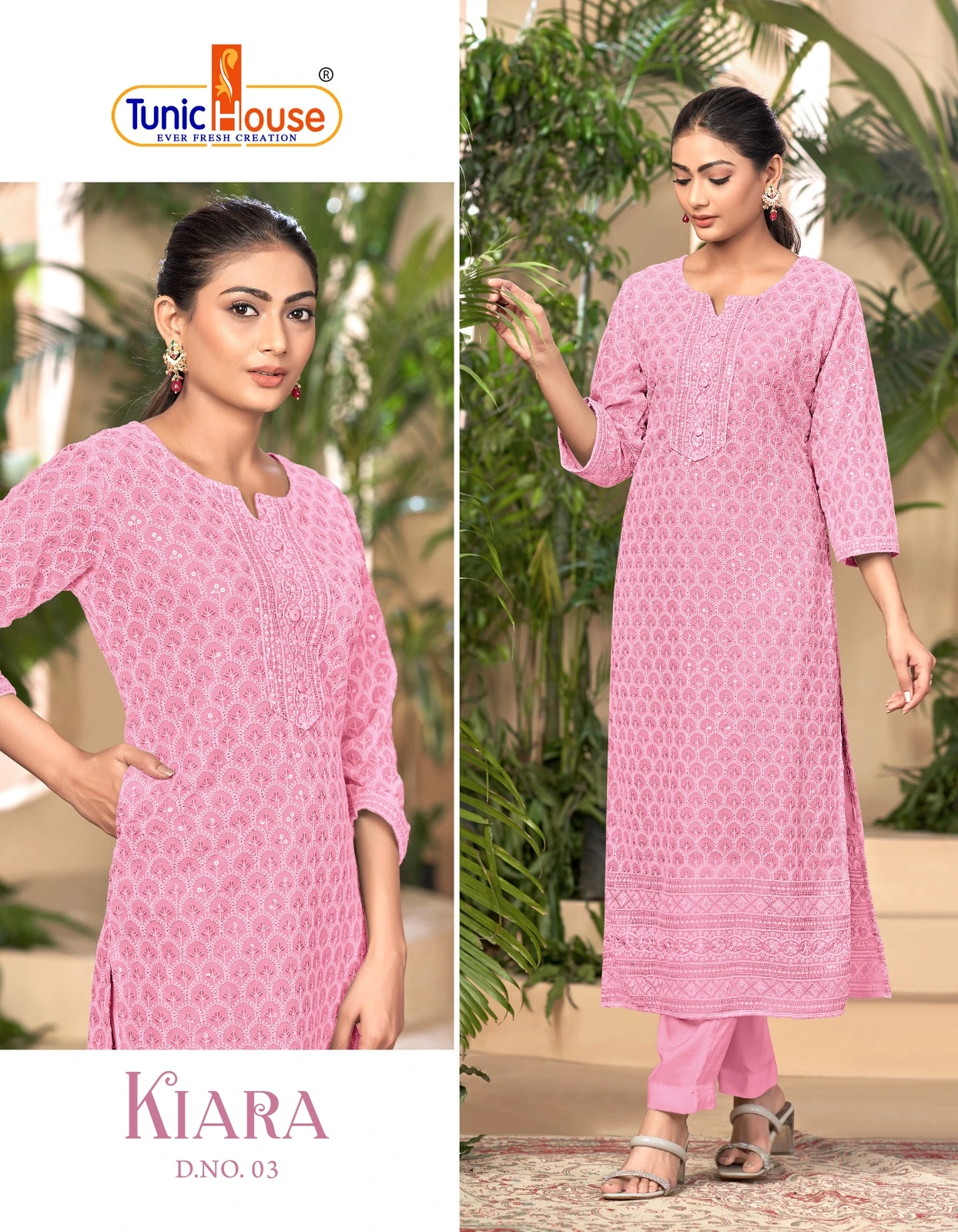 Tunic House Kiara Georgette Wholesale Chikankari Kurtis Catalog — Wholesale Kurtis, MPA wholesale from Surat - Gallery Image 9